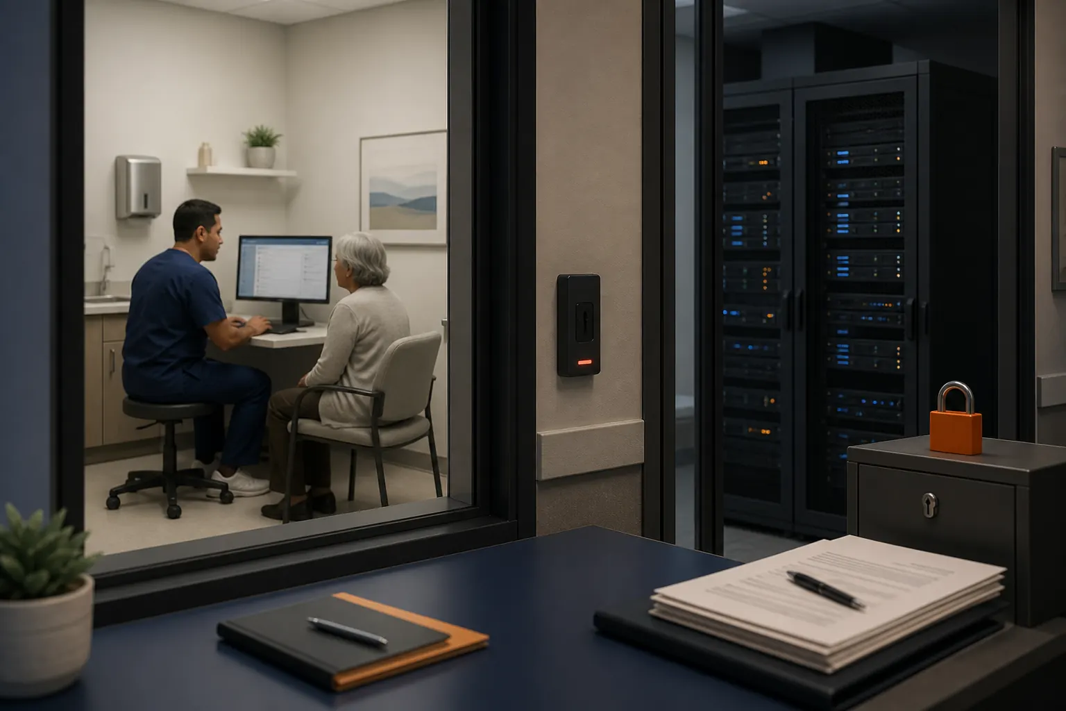 Editorial cover for AWS details a defense-in-depth pattern for HIPAA-ready generative AI